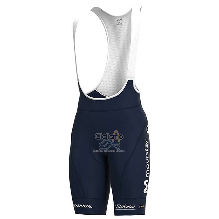 Movistar Ropa Ciclismo Culotte Corto 2020 Mangas Cortas Blanco Azul